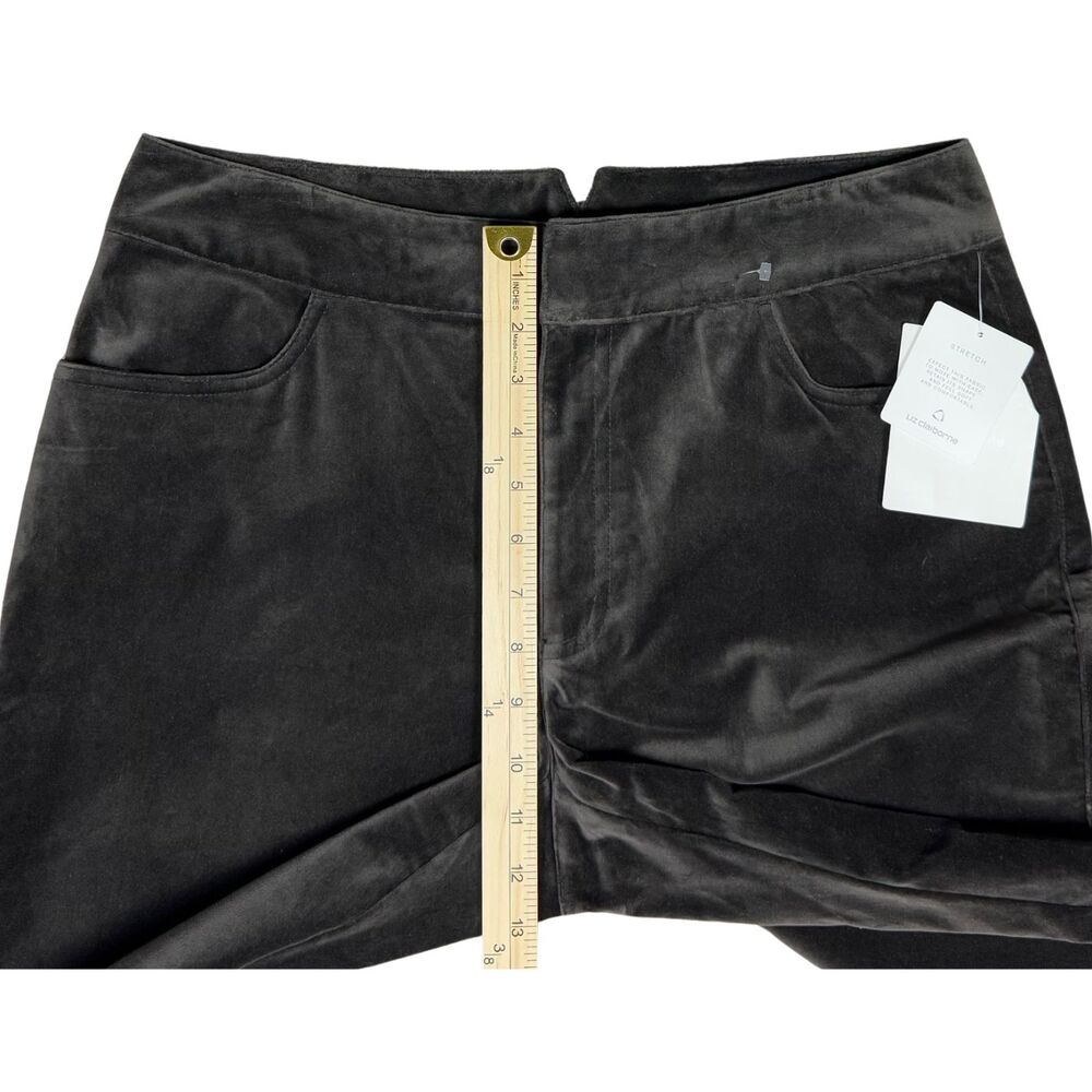 Liz Claiborne Pants Womens Velvet Stretch Pockets Size 12 Dark Olive Classic - Picture 5 of 9